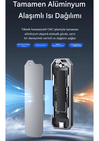 Eaget Se910d M2 Nvme+sata Kutusu Çift Protokol Ce Lisanslı 2280/2260/2242/2230/ 10gbps Usb 3.2 Yüksek Hızlı Son Nesil Teknoloji Metal Sağlam