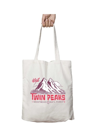 Art Hediye Visit Twin Peaks And Ghostwood National Forest Burgundy İki Tarafı Kalıcı Baskılı Yıkanabilir Çanta Çok Renkli