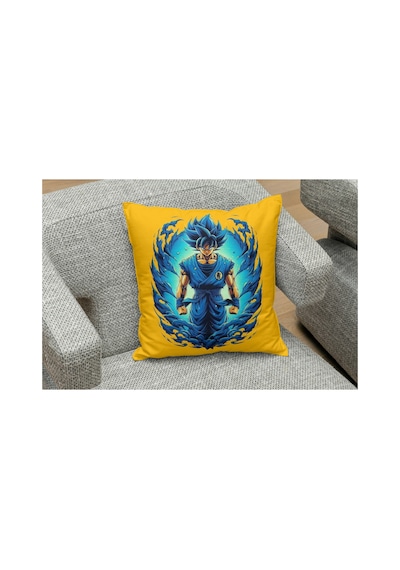 Dragon Ball Sari Desenlı Kare Yastık Kılıfı Çok Renklı