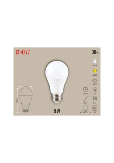 Ct-4277 9w Led Ampül Günışığı 5 Adet