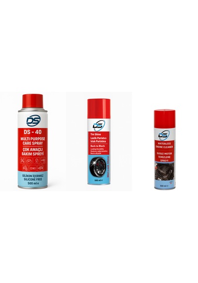 Susuz Motor Temizleyici + Multi Sprey + Lastik Parlatıcı