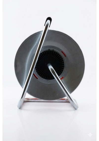 Klc Seyyar Makaralı Kablo Kapaklı 4 Prizli Metal Uzatma Kablosu 3x1.5 Mm Cca Kablo 35 Metre. 35 M