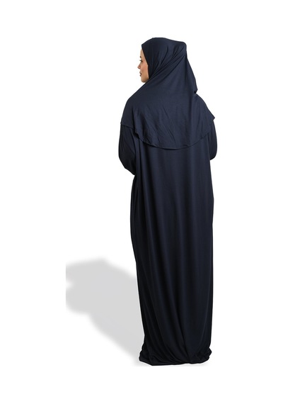 Hürrem Bone 2 Parça Namaz Elbisesi Viskon Düz 2504 02 Lacivert