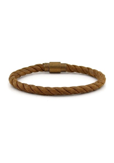 Taba Kahve Bronz Miknatisli Halat Erkek Bileklik Bt417 Sarı