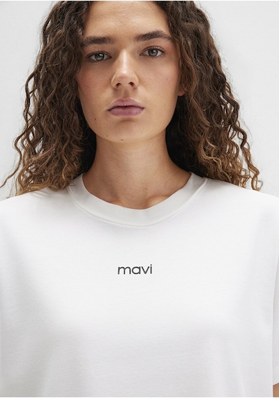 Mavi - Mavi Logo Baskılı Beyaz Tişört 1612829-80194 Beyaz