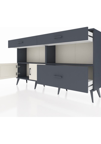 Arges Konsol 2 Raflı 3 Çekmeceli 2 Kapaklı 176x30x99 Antrasit-ayt Antrasit-aytaşı/antrasit Arges Konsol 2 Raflı 3 Çekmeceli 2 Kapaklı 176x30x99 Antrasit-ayt Antrasit-aytaşı/antrasit