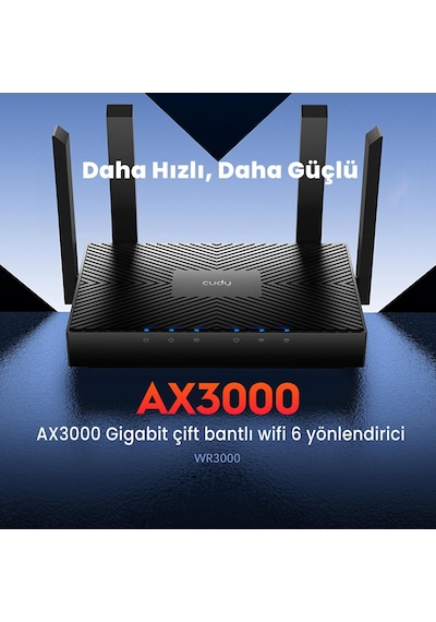Cudy WR3000 5 GHz 2402 Mbps 2.4 GHz 300 Mbps Wi-fi 6 Mesh Router