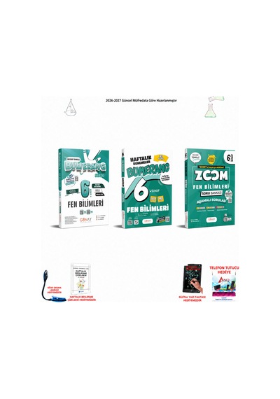 Günay 6. Sınıf Fen 046 Hediyeli 3 Kitap Seti
