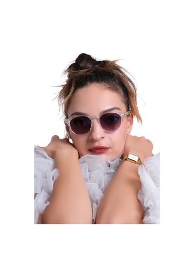 Pilook Unisex Güneş Gözlüğü Uv400 Koruma Kare Model Gülen Gözler Serisi Şeffaf