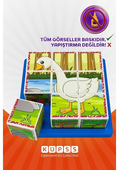 Uçan Hayvanlar 3d Puzzle - 9 Küp 6 Yapboz Standart