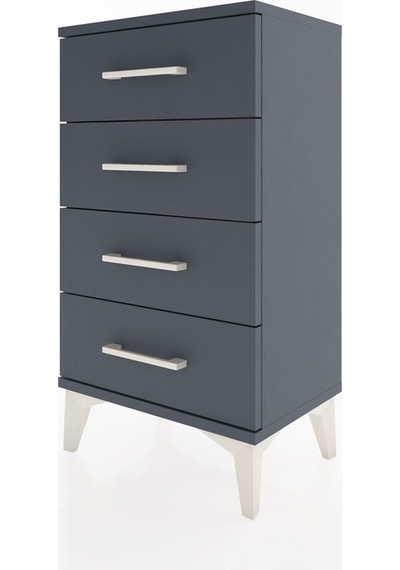 Arges Komodin 4 Çekmeceli 44x30x80 Antrasit-antrasit Antrasit