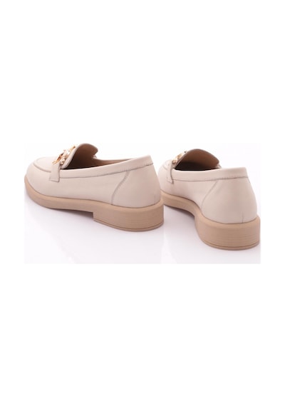 Dgn 706 Kadin Aksesuarli Loafer Ayakkabi Ekru