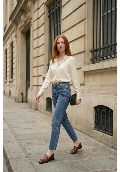 Hiccup My Fashıon Yüksek Bel Dar Kesim Skinny Kot Pantolon Lacivert 06