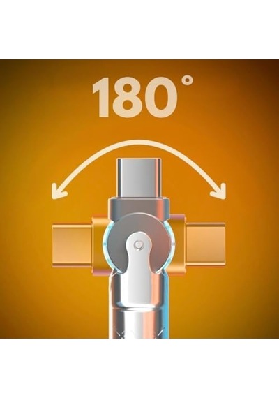 1560 Usb To Type C Hızlı Şarj Data Kablosu Çevirici Dönüştürücü Adaptör 180 Döner 120w / 6a Süper Hızlı Şarj 1 Metre