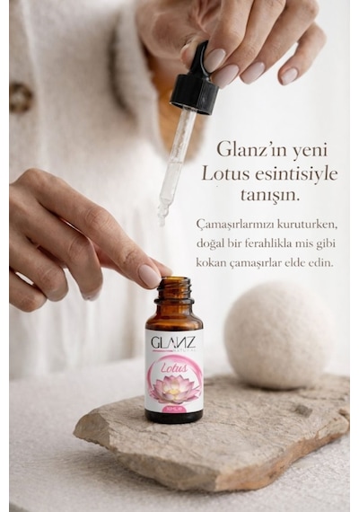 Glanz 3 Adet Yün Keçe Çamaşır Kurutma Topu 7 - 8 Cm + 30ml Esans Koku Hediye - Doğal Ürün Açık Bej