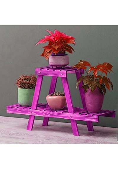 Antinkuntinci Saksı Standı Bahçe Çiçeklik Rafı Ahşap 3 Katlı Saksılık Kitaplık (439677913) Diğer