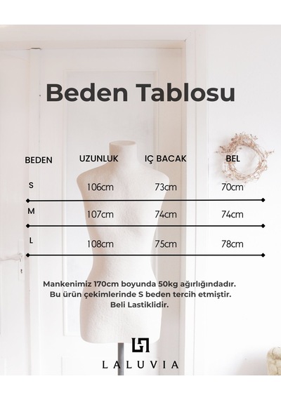 Laluvia Kahverengi Leopar Beli Lastikli Yan Şeritli Pantolon - 1786