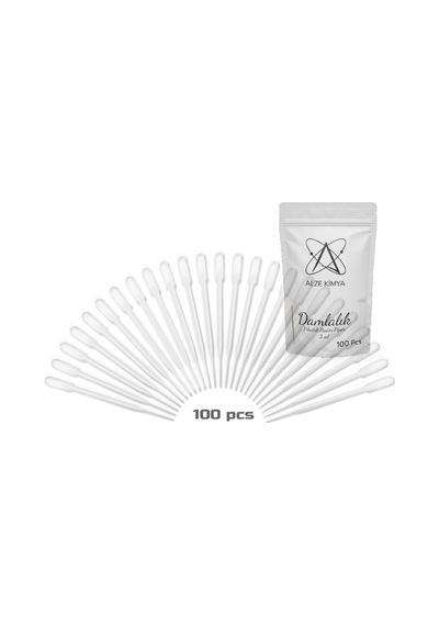 Alze Kimya 3 ML Uzun Şişe Damlalığı Pastör Pipeti 100 Adet