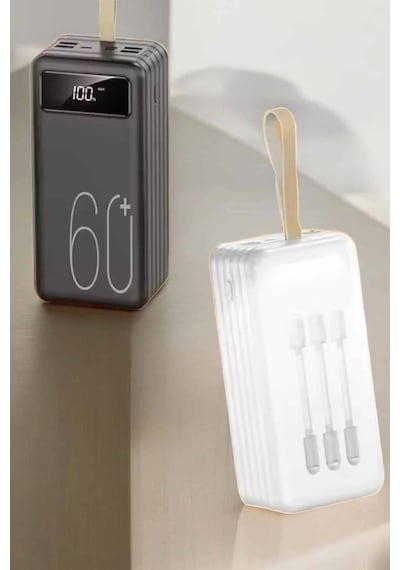 Powerbank 60.000 Mah Hızlı Şarj 4 Çıkışlı Uzun Şarj Süreli Dijital Göstergeli Çok Renkli 11089323