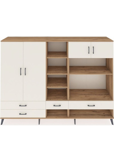 Hyperion Dolap 12 Raflı 4 Çekmeceli 4 Kapaklı 220x44x163 Çam-ayta Çam-aytaşı