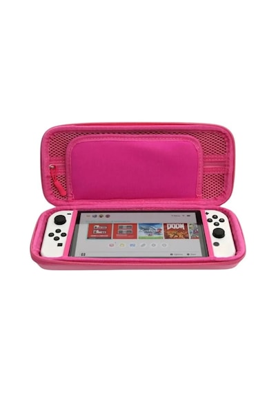 Nintendo Switch Ve Oled Uyumlu Fermuarlı Koruma Çnatası Dobe İtns-1130 3 Renk - Pembe