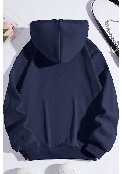 Uyguntarz Rahat Kalıp Unisex Oversize Sweatshirt Lacivert