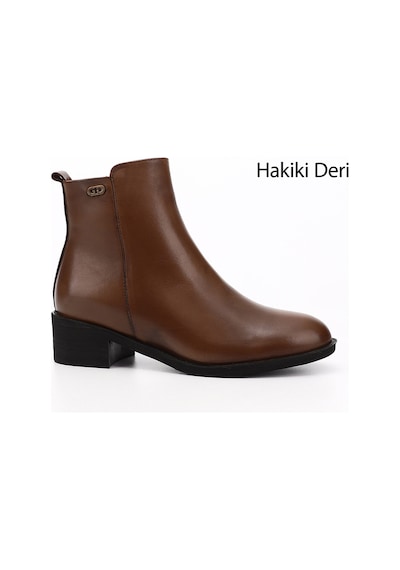 Gönderi(R) Gönderi R Kadın Taba Antik Fermuarlı Kalın Topuklu Hakiki Deri Bot Gkzb13452492 Taba