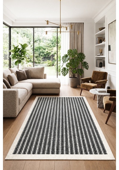 Regard Makinede Yıkanabilir Kaymaz Taban Leke Tutmaz Dijital Salon Halısı Mutfak Halısı Ve Yolluk Beyaz