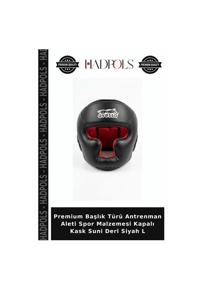Premium Başlık Türü Antrenman Aleti Spor Malzemesi Kapalı Kask Suni Deri Siyah L