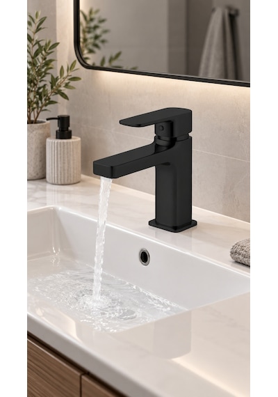 Newarc Drop Lavabo Bataryası - Siyah