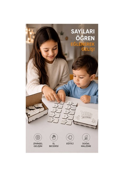 Domino Sayıları Öğreniyorum Ahşap Çocuk Eğitim Seti