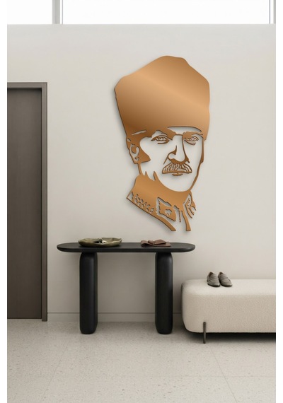 Atatürk Metal Duvar Tablosu - Duvar Sanatı - Duvar Dekoru - Bronz