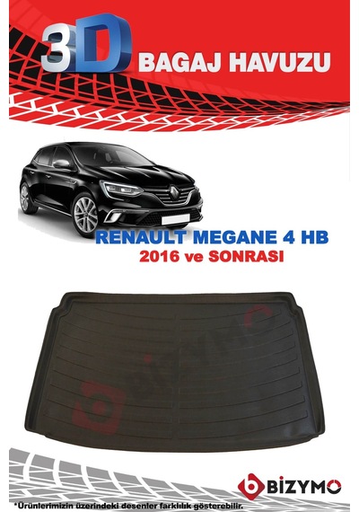 Renault Megane 4 Hb 2016 ve Sonrası 3D Bagaj Havuzu Bizymo