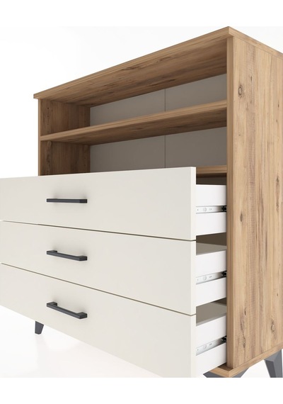 Arges Şifonyer 2 Raflı 3 Çekmeceli 88x30x96 Çam-aytaşı Çam