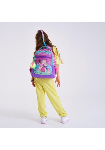 Coral High Kids Açık Pembe Mor Unicornlu Prenses Desenli Üç Bölmeli Okul Sırt Çantası 23481