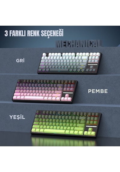 K88 Mekanik Oyun Klavyesi- 3 Modlu Hot Swap Rgb 4000 Mah Batarya