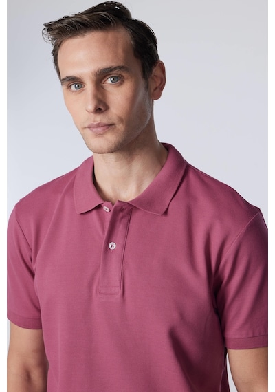 Tudors Erkek Slim Fit Dar Kesim %100 Pamuk Düz Pike Mor Polo Yaka Tişört-30530-lila Mor Lila