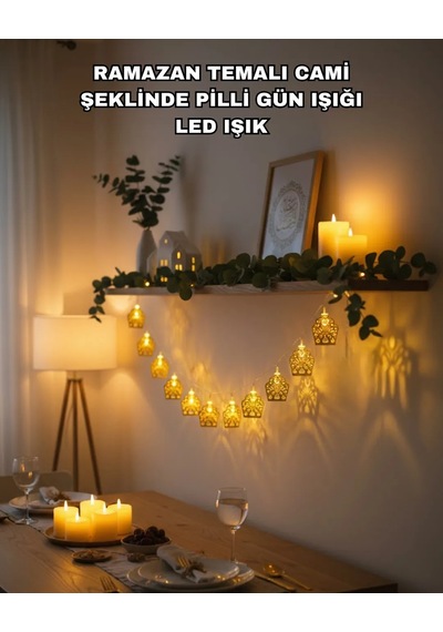 Ramazan Bayram Süslemesi İçin Led Işık Cami Figürlü Dekoratif Tasarım Diğer