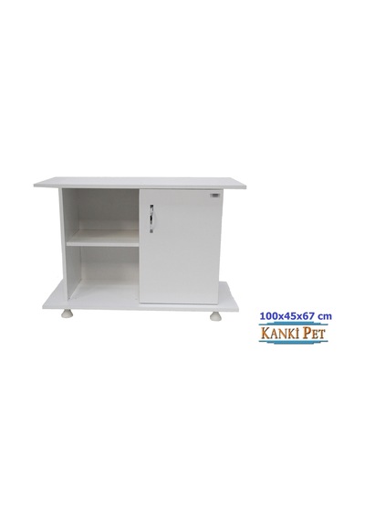 Kanki Pet Kp1045 Mdf Akvaryum Beyaz Sehpa 100 x 45 x 67 CM