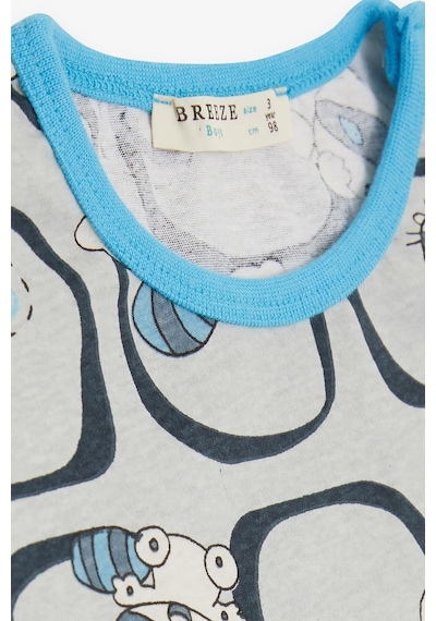 Breeze Girls & Boys Erkek Bebek Pijama Takımı Sevimli Rakun Desenli 9 Ay-3 Yaş, Gri-gri Gri