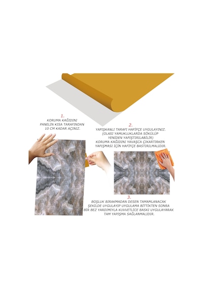 Tink Kendinden Yapışkanlı Kahve Buzlu Desenli Pvc Panel 41x62 Cm