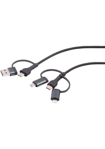 Abatech 6 In 1 Hızlı Şarj Ve Veri Kablosu Usb-a/c Usb-c/micro Usb, 3a/60w