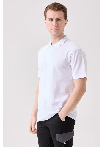 Galanthus Polo Yaka T-shirt - Pamuklu, Nefes Alabilir, Klasik Tasarım Beyaz