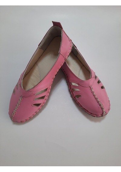 İçi Dışı %100 Hakiki Deri Pembe Renk Çarık Babet Pembe