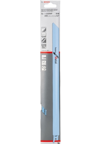 Bosch S 1225 VF Heavy For Metal 5'li Tilki Kuyruğu Bıçağı - 2608657409