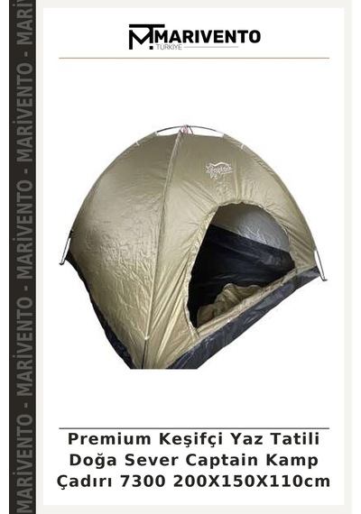 Premium Keşifçi Yaz Tatili Doğa Sever Captain Kamp Çadırı 7300 200x150x110cm Standart