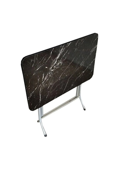 Sadeceonda Mermer Desenli Siyah Katlanır Balkon Masası - 90x60 Cm Sadeceonda Mermer Desenli Siyah Katlanır Balkon Masası - 90x60 Cm