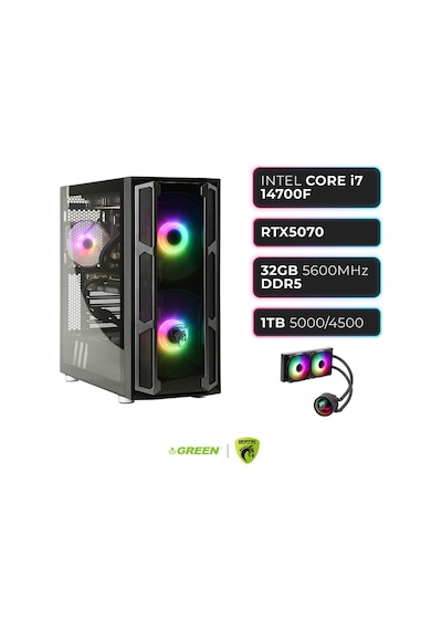 Green Griffin G6 i7-14700F 32 GB 1 TB SSD RTX5070 Free Dos Masaüstü Oyuncu Bilgisayarı