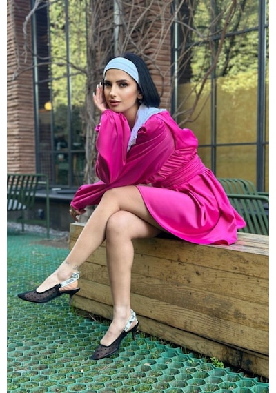 Butik İstanbul Fuşya Bebe Yakalı Elbise
