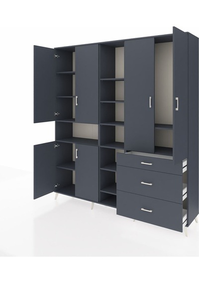 Hyperion Dolap 13 Raflı 3 Çekmeceli 6 Kapaklı 220x44x243 Antrasit-antrasit/antrasit Antrasıt/antrasıt - Antrasıt Hyperion Dolap 13 Raflı 3 Çekmeceli 6 Kapaklı 220x44x243 Antrasit-antrasit/antrasit Antrasıt/antrasıt - Antrasıt